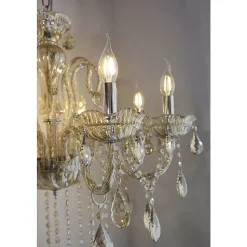 Suspension Paul Neuhaus Gracia Champagne, 8 Lumieres