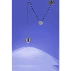 Suspension Paul Neuhaus Q-Adam Led Acier Inoxydable, 1 Lumiere, Telecommandes, Changeur De Couleurs