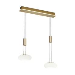 Suspension Paul Neuhaus Q-Etienne Led Laiton, 2 Lumieres, Telecommandes