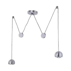 Suspension Paul Neuhaus Q-Adam Led Acier Inoxydable, 2 Lumieres, Telecommandes, Changeur De Couleurs