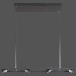 Suspension Paul Neuhaus Q-Mia Led Anthracite, 16 Lumieres, Telecommandes, Changeur De Couleurs