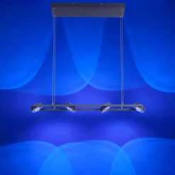 Suspension Paul Neuhaus Q-Mia Led Anthracite, 16 Lumieres, Telecommandes, Changeur De Couleurs