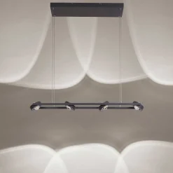 Suspension Paul Neuhaus Q-Mia Led Anthracite, 16 Lumieres, Telecommandes, Changeur De Couleurs