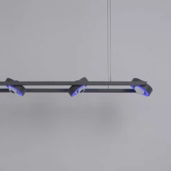 Suspension Paul Neuhaus Q-Mia Led Anthracite, 16 Lumieres, Telecommandes, Changeur De Couleurs