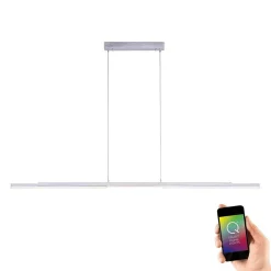 Suspension Paul Neuhaus Q-Henrik Led Aluminium, 3 Lumieres, Telecommandes