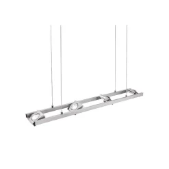 Suspension Paul Neuhaus Q-Fisheye Led Acier Inoxydable, 8 Lumieres, Telecommandes, Changeur De Couleurs