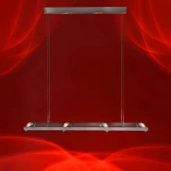 Suspension Paul Neuhaus Q-Fisheye Led Acier Inoxydable, 8 Lumieres, Telecommandes, Changeur De Couleurs