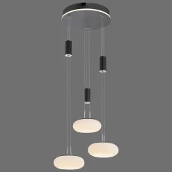 Suspension Paul Neuhaus Q-Etienne Led Noir, 3 Lumieres, Telecommandes