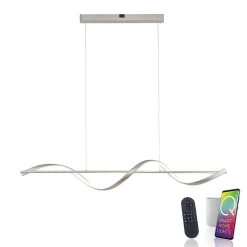 Suspension Paul Neuhaus Qswing Led Argente, 1 Lumiere, Telecommandes