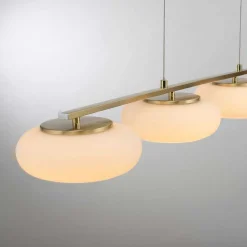 Suspension Paul Neuhaus Q-Etienne Led Laiton, 4 Lumieres, Telecommandes