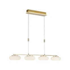 Suspension Paul Neuhaus Q-Etienne Led Laiton, 4 Lumieres, Telecommandes