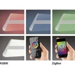 Suspension Paul Neuhaus Q-Riller Led Chrome, 14 Lumieres, Telecommandes, Changeur De Couleurs