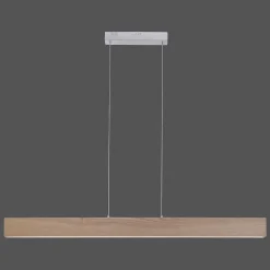 Suspension Paul Neuhaus Q-Timber Led Bois Clair, 1 Lumiere, Telecommandes