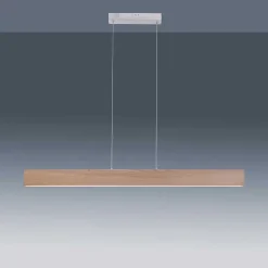 Suspension Paul Neuhaus Q-Timber Led Bois Clair, 1 Lumiere, Telecommandes