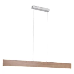 Suspension Paul Neuhaus Q-Timber Led Bois Clair, 1 Lumiere, Telecommandes