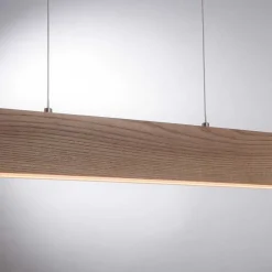 Suspension Paul Neuhaus Q-Timber Led Bois Clair, 1 Lumiere, Telecommandes