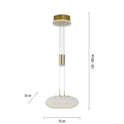 Suspension Paul Neuhaus Q-Etienne Led Laiton, 1 Lumiere, Telecommandes