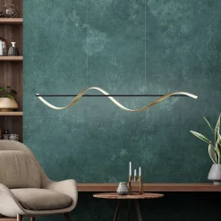 Suspension Paul Neuhaus Q-Swing Led Anthracite, Or, 1 Lumiere, Telecommandes