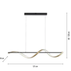 Suspension Paul Neuhaus Q-Swing Led Anthracite, Or, 1 Lumiere, Telecommandes