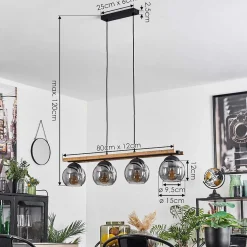 Suspension Podre Ecru, 4 Lumieres