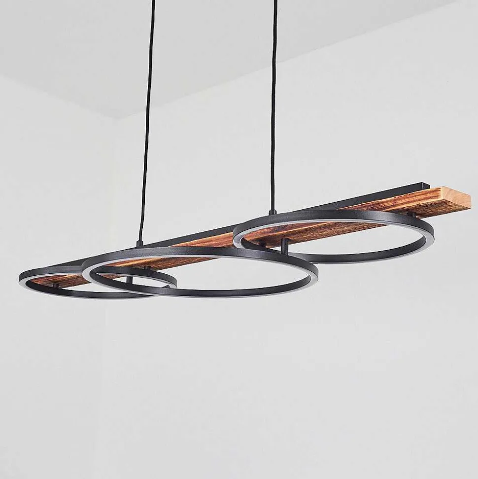 Suspension Pompu Led Brun, Noir, 3 Lumieres