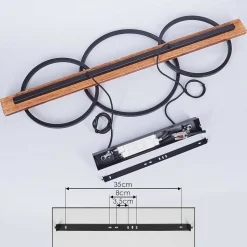 Suspension Pompu Led Brun, Noir, 3 Lumieres