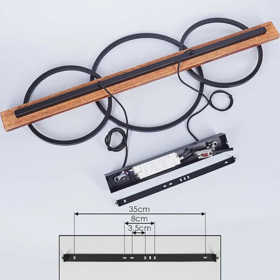 Suspension Pompu Led Brun, Noir, 3 Lumieres