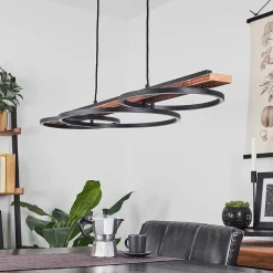 Suspension Pompu Led Brun, Noir, 3 Lumieres