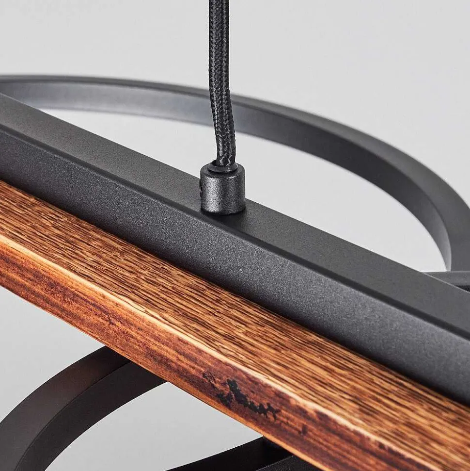 Suspension Pompu Led Brun, Noir, 3 Lumieres