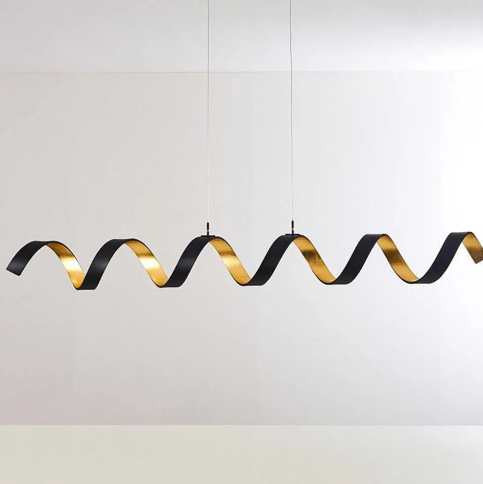 Suspension Rezat Led Noir Dore, 6 Lumieres