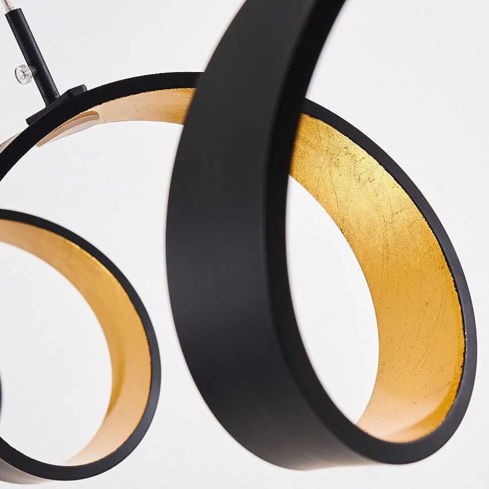 Suspension Rezat Led Noir Dore, 6 Lumieres