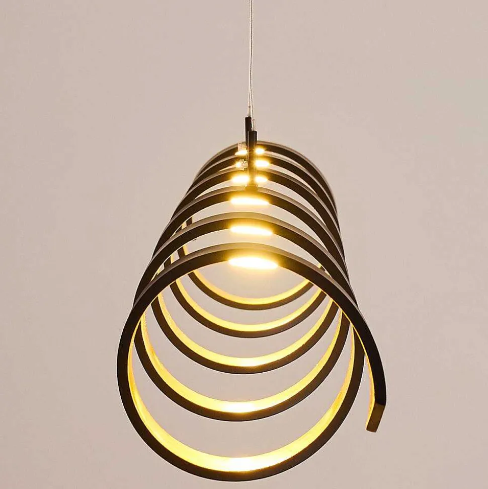 Suspension Rezat Led Noir Dore, 6 Lumieres