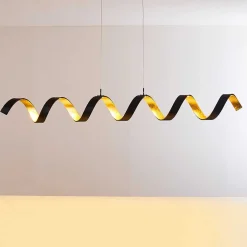 Suspension Rezat Led Noir Dore, 6 Lumieres