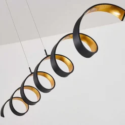 Suspension Rezat Led Noir Dore, 6 Lumieres