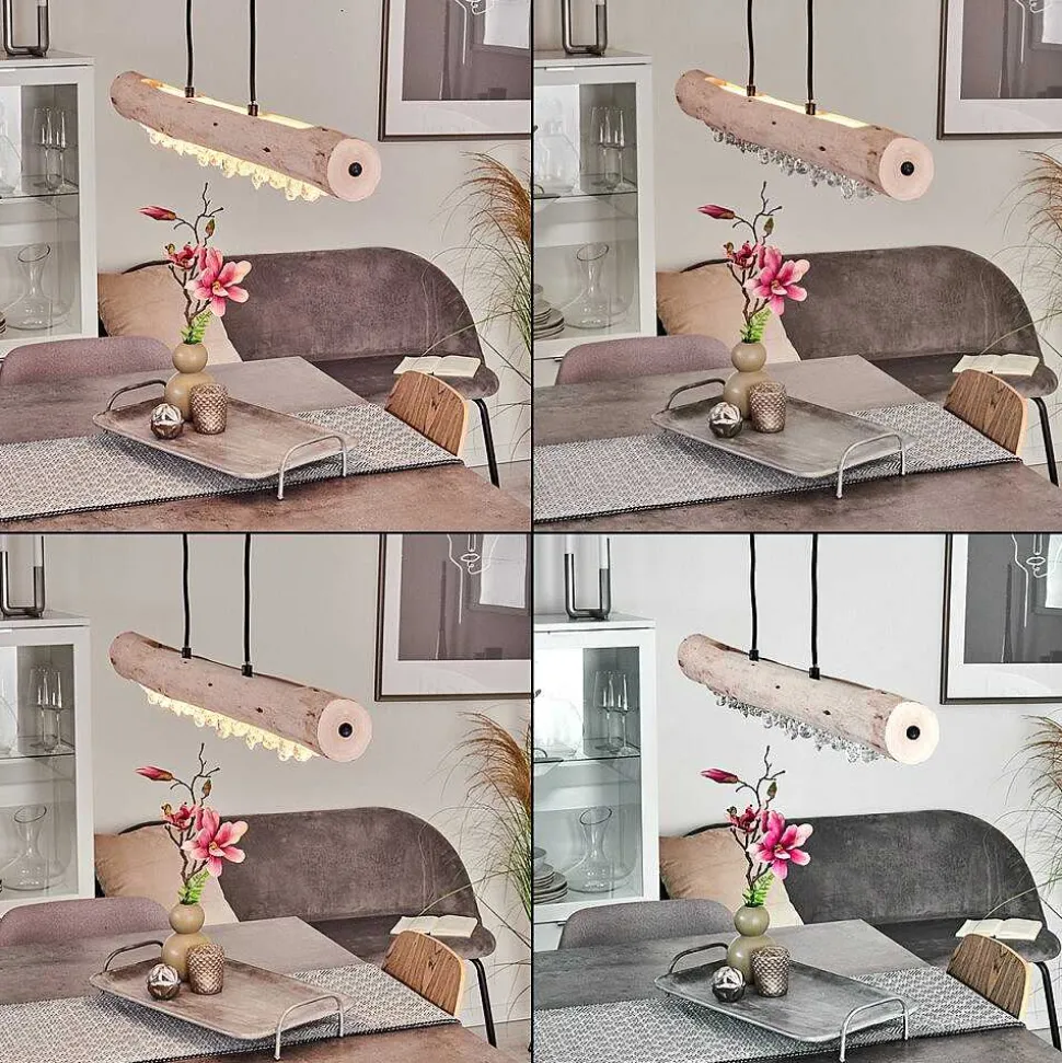 Suspension Rodeche Led Noir, 2 Lumieres