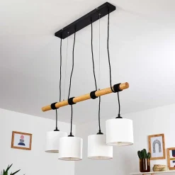 Suspension Sambia Brun, Noir, 4 Lumieres