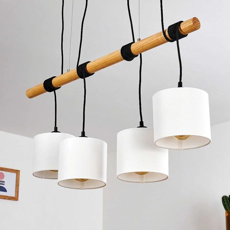 Suspension Sambia Brun, Noir, 4 Lumieres