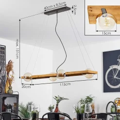 Suspension Santorum Argent Oxyde, Ecru, 4 Lumieres