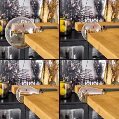 Suspension Santorum Argent Oxyde, Ecru, 4 Lumieres