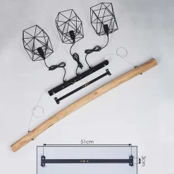 Suspension Seegaard Noir, 3 Lumieres