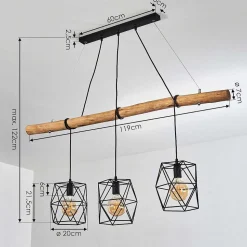 Suspension Seegaard Noir, 3 Lumieres