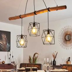 Suspension Seegaard Noir, 3 Lumieres