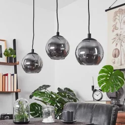 Suspension Sernf Noir, 3 Lumieres