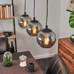 Suspension Sernf Noir, 3 Lumieres