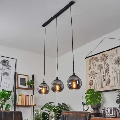 Suspension Sernf Noir, 3 Lumieres