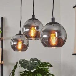 Suspension Sernf Noir, 3 Lumieres