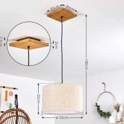 Suspension Shiburg Bois Clair, 1 Lumiere