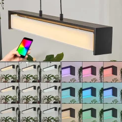 Suspension Siders Led Noir, 1 Lumiere, Changeur De Couleurs