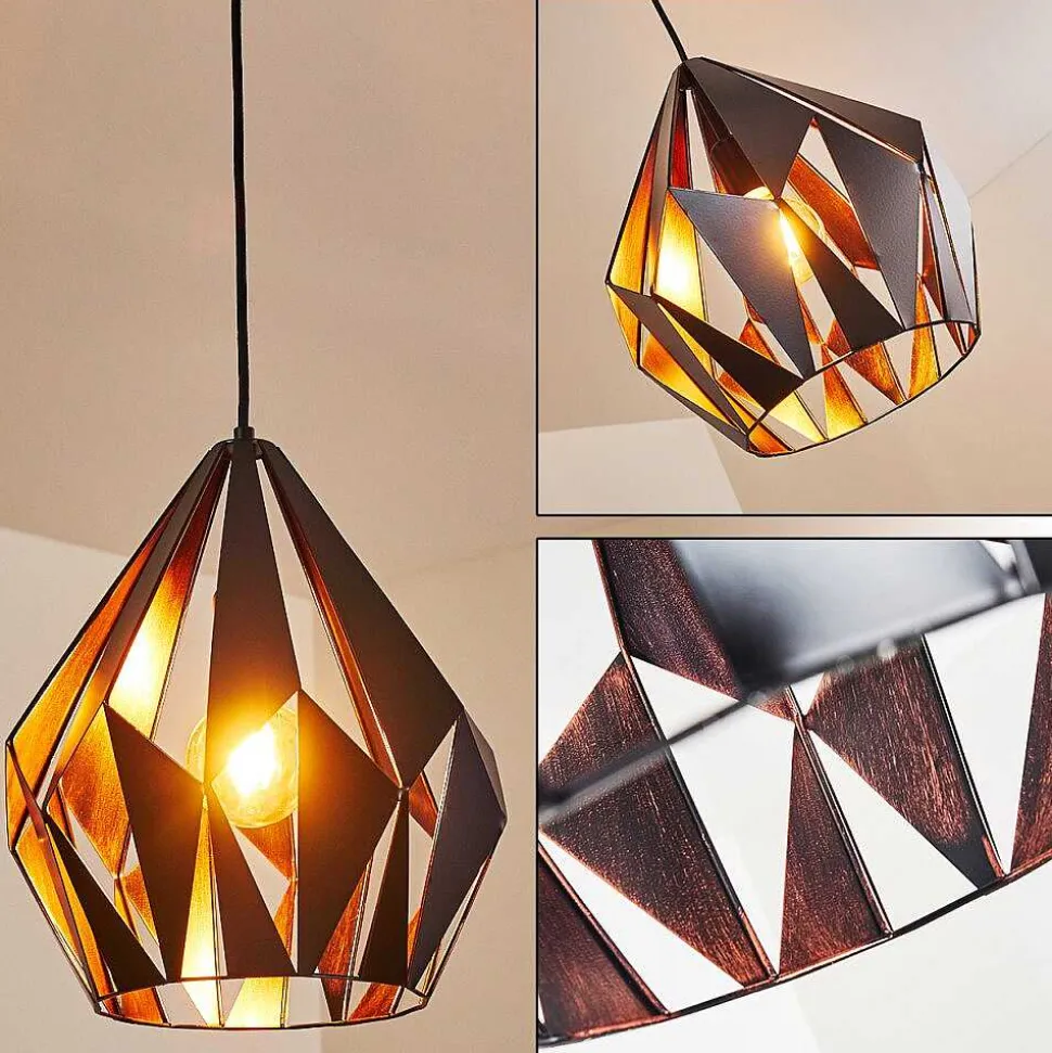 Suspension Situk Cuivre, Noir, 1 Lumiere