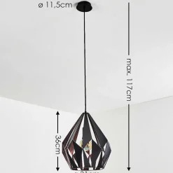 Suspension Situk Cuivre, Noir, 1 Lumiere